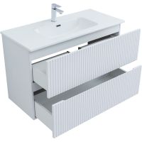 Товар: Тумба под раковину Aquanet Джейн 100 313288 подвесная Белая матовая - фото 3 Тумба под раковину Aquanet Джейн 100 313288 подвесная Белая матовая — фото 3, Мебель для ванной