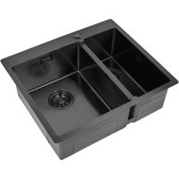 Кухонная мойка ZorG Light Grafit 59 ZL R 590-2-510-L GRAFIT Графит — фото 1, Кухонные мойки