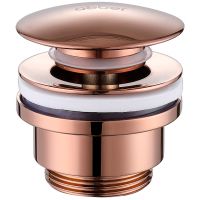 Донный клапан Abber AF0011RG click-clack Розовое золото — фото 1, Донные клапаны