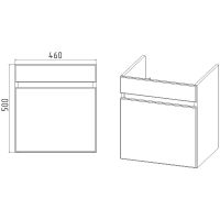 Тумба под раковину VIANT Мальта 50 подвесная Белая Дуб Вотан арт-VMAL50CO-T1YP — фото 5, Тумбы под раковину