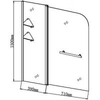 Товар: Шторка на ванну Grossman 110 GR-101/1 профиль Хром стекло прозрачное - фото 3 Шторка на ванну Grossman 110 GR-101/1 профиль Хром стекло прозрачное — фото 3, Шторки для ванной распашные