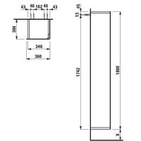 Шкаф пенал Laufen Ino 36 R 4.2545.2.030.171.1 подвесной Темный орех — фото 3, Мебель для ванной