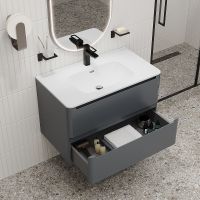 Тумба с раковиной Iddis Edifice 80 EDI80D0i95K подвесная Темно-серая — фото 7, Мебель для ванной