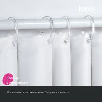 Штора для ванны Iddis Base 180х200 Белая арт-BO04P18i11 — фото 4, Шторы для ванной