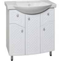 Тумба под раковину Runo Милано 75 УТ000002088 Белая — фото 1, Тумбы под раковину