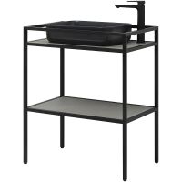 Консоль под раковину Allen Brau Liberty 75 1.33002.BB Черный браш — фото 2, Мебель для ванной