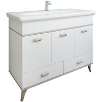 Тумба под раковину Sanflor Бруно 105 С02728 Белая матовая Орегон — фото 1, Тумбы под раковину