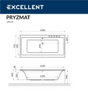 Акриловая ванна Excellent Pryzmat 170x75 WAEX.PRY17.SOFT.GL с гидромассажем — фото 6, Ванны