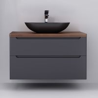 Тумба под раковину Jorno Wood 100 wood.01.100/P/GR подвесная Серая — фото 4, Тумбы под раковину