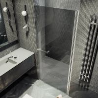 Товар: Душевая дверь Maybah Glass MGD-456-5 800x1980 на монопетле Хром матовый стекло графитовое - фото 3 Душевая дверь Maybah Glass MGD-456-5 800x1980 на монопетле Хром матовый стекло графитовое — фото 3, Душевые двери в нишу