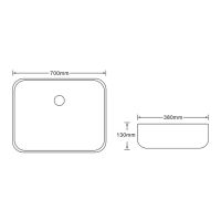 Раковина-чаша SantiLine 70 SL-7027 Белый мрамор — фото 2, Раковины