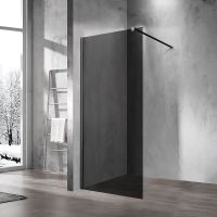 Душевая перегородка Vincea Walk-In 80 VSW-1H800CGB профиль Черный матовый стекло тонированное — фото 1, Душевые перегородки