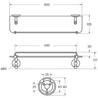 Товар: Стеклянная полка Art&Max Antic Crystal AM-E-2682SJ-Cr Хром - фото 2 Стеклянная полка Art&Max Antic Crystal AM-E-2682SJ-Cr Хром — фото 2, Полки для ванной и душа
