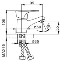 Товар: Смеситель для раковины Frap H14 F1014-B Хром - фото 2 Смеситель для раковины Frap H14 F1014-B Хром — фото 2, Смесители
