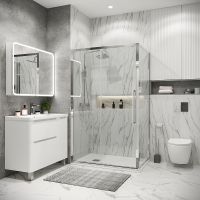 Душевой уголок Grossman Cosmo 110х90 120.K33.02.1190.10.00 профиль Хром стекло прозрачное — фото 2, Прямоугольные душевые уголки