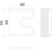 Водяной полотенцесушитель Terminus М-образный (1) 600х600 4620768881213 Хром, боковое подключение, G 1" НР — фото 3, Водяные полотенцесушители