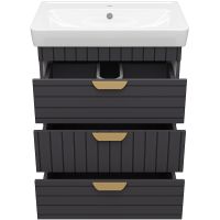 Тумба с раковиной Brevita Gloster 70 УТ000012554 Графит матовый — фото 3, Мебель для ванной