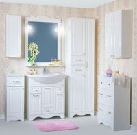 Шкаф пенал Бриклаер Анна 52 с бельевой корзиной Белый глянцевый арт-4627125411410 — фото 3, Пеналы для ванной комнаты