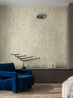 Обои Wiganford by Solo Hampton DTT2157 Винил на флизелине (1,06*10,05) Бежевый/Голубой/Золото, Мрамор/Штукатурка — фото 4, Обои для стен