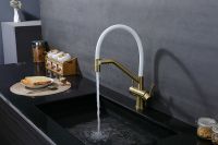 Смеситель для кухни Splenka S70.62.03 Золото матовое Белый — фото 22, Смесители для кухни