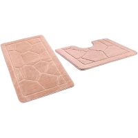 Комплект ковриков Ростовская Мануфактура Сантехники РМС КК-02БЖ-100х60/50х60 Бежевый — фото 1, Аксессуары для туалета