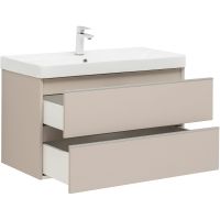 Тумба под раковину Aquanet Вега 90 329586 подвесная Бежевая — фото 14, Тумбы под раковину