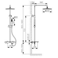 Душевая система Kaiser Serio 05382-4 с термостатом Белая матовая — фото 7, Душевое оборудование. Душевая программа