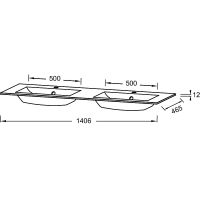 Раковина Jacob Delafon Sherwood 140 EB1832RU-DE5 двойная Базальт матовый — фото 3, Раковины встраиваемые сверху