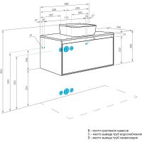Тумба под раковину Aquaton Либерти 90 1A279901LYC70 подвесная Дуб эльвезия Белая — фото 25, Тумбы под раковину