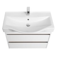 Тумба под раковину Aquaton Нортон 80 1A248901NT010 подвесная Белая глянцевая — фото 2, Мебель для ванной