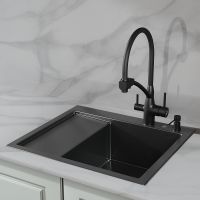 Кухонная мойка Ростовская Мануфактура Сантехники 58 MRK-5851BL-R Темный графит — фото 2, Кухонные мойки