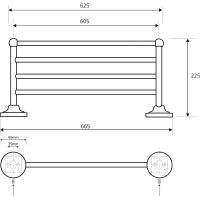 Полка для полотенец Bemeta Retro Gold and Сhrom 144202188 Золото Хром — фото 2, Полки для полотенец