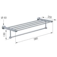 Полка для полотенец Remer Minimal Mi70INOXCR Нержавеющая сталь — фото 2, Полки для полотенец