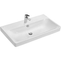 Тумба с раковиной Aquaton Оливия 80 1A2831K0OLVG0 подвесная Бежевый Дуб веллингтон — фото 4, Тумбы с раковиной