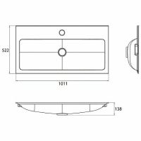 Раковина Emco Vanity Units 100 9577 114 31 Белая — фото 2, Раковины встраиваемые сверху