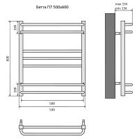 Водяной полотенцесушитель Aquatek Бетта П7 500x600 AQ KRC0760CH Хром — фото 13, Водяные полотенцесушители