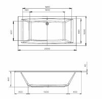 Товар: Акриловая ванна Marka One Aelita MG 200x100 01аэ2010 без гидромассажа - фото 4 Акриловая ванна Marka One Aelita MG 200x100 01аэ2010 без гидромассажа — фото 4, Ванны
