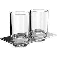 Стакан для зубных щеток Emco Art 1625 001 00 двойной Хром — фото 1, Мыльницы