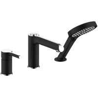 Смеситель на борт ванны Gappo G03-6 G1103-6 Черный матовый Хром — фото 1, Смесители на борт ванны