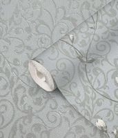 Обои Prima Italiana Colomba 80602 Винил на флизелине (1,06*10) Зеленый/Белый, Вензель/Цветы — фото 3, Обои для стен