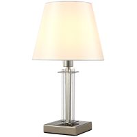 Настольная лампа Crystal Lux Nicolas LG1 Nickel White Белая Никель — фото 2, Настольные лампы