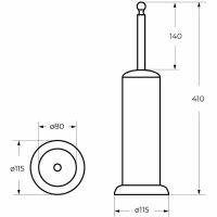 Ершик для унитаза Cezares Aphrodite Хром арт-APHRODITE-TBP-01-M — фото 2, Ершики для унитаза