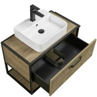 Тумба под раковину Aquaton Лофт Фабрик 80 1A242401LTDY0 подвесная Дуб кантри — фото 8, Тумбы под раковину