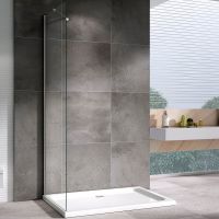 Душевая стенка Abber Zart 80x195 S81 профиль Хром стекло прозрачное — фото 1, Боковые стенки