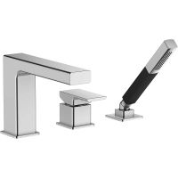 Смеситель на борт ванны Jacob Delafon Strayt E37337-CP Хром Черный — фото 1, Смесители на борт ванны