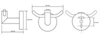 Двойной крючок Bemeta Omega 104206032 Хром — фото 3, Крючки для полотенец