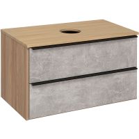 Тумба под раковину Runo Мальта 85 00-00001100 Серая Дуб — фото 1, Тумбы под раковину