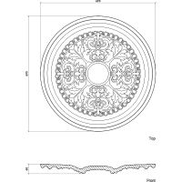 Розетка потолочная Европласт 1.56.001 695x60x695 мм — фото 3, Розетки потолочные