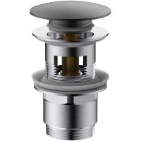 Донный клапан Vincea DPU-1B01GM click-clack Вороненая сталь — фото 1, Донные клапаны