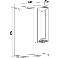 Зеркало со шкафом Runo Монро 53 R 00-00000459 с подсветкой Белое — фото 5, Зеркальные шкафы в ванную
